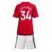 Maillot de foot Manchester United Donny van de Beek #34 Domicile vêtements enfant 2023-24 Manches Courtes (+ pantalon court)